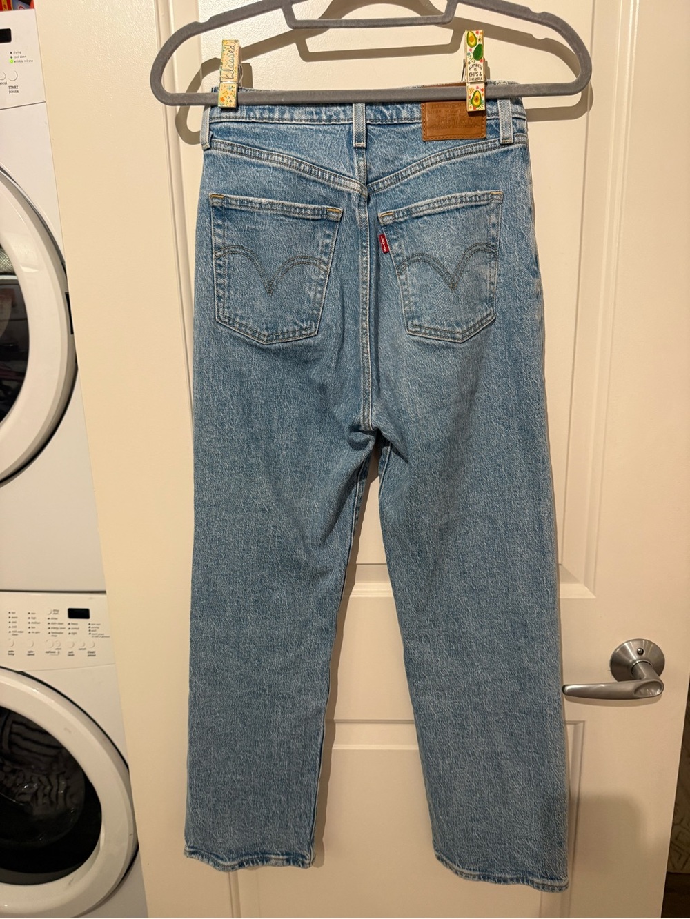 Levi's Light Blue High-Rise Straight-Leg Jeans - Picture 6 of 6